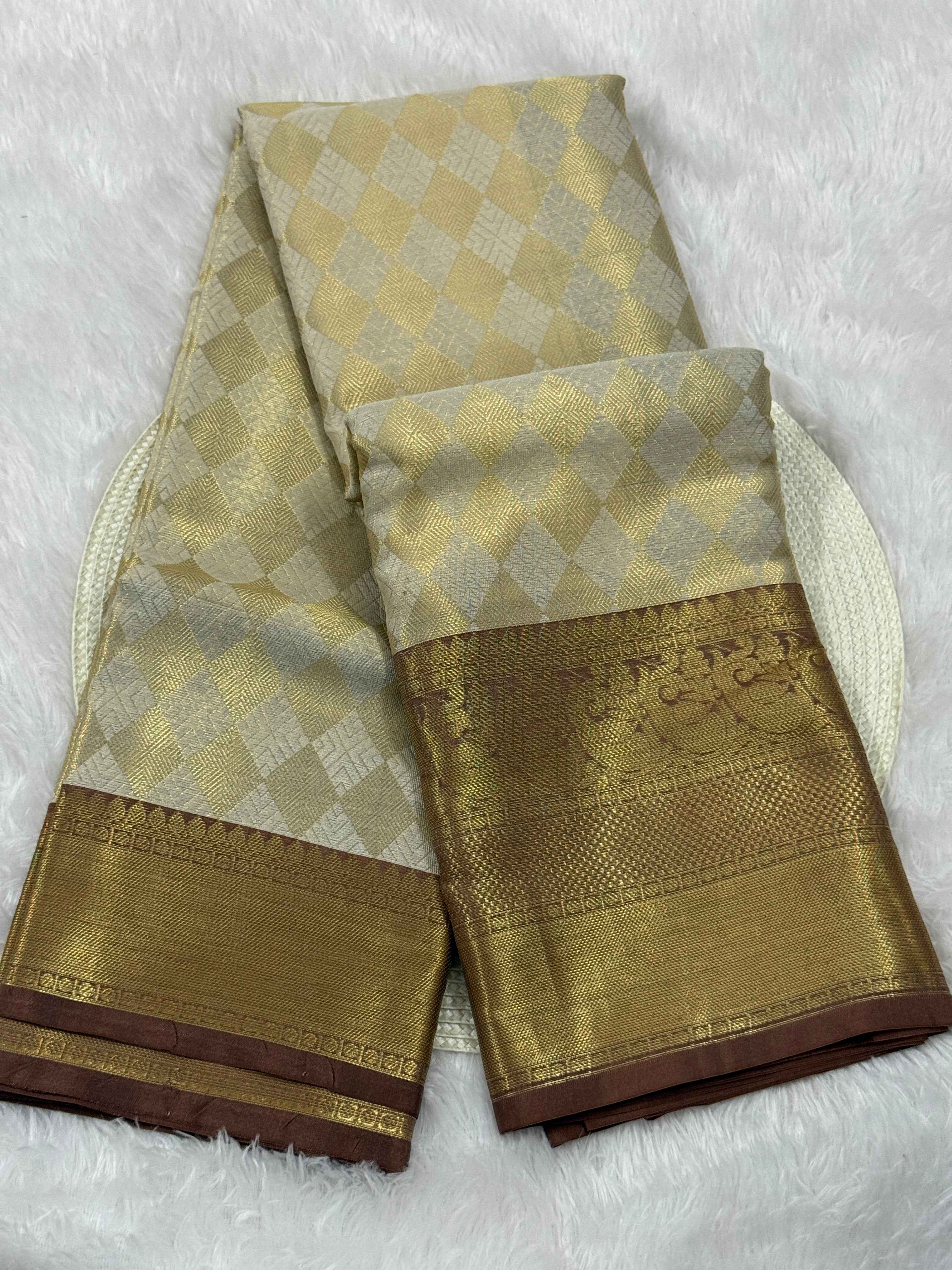 Premium Kanjeevaram Soft Tissue Silk Banarasi Saree with Rich Pallu