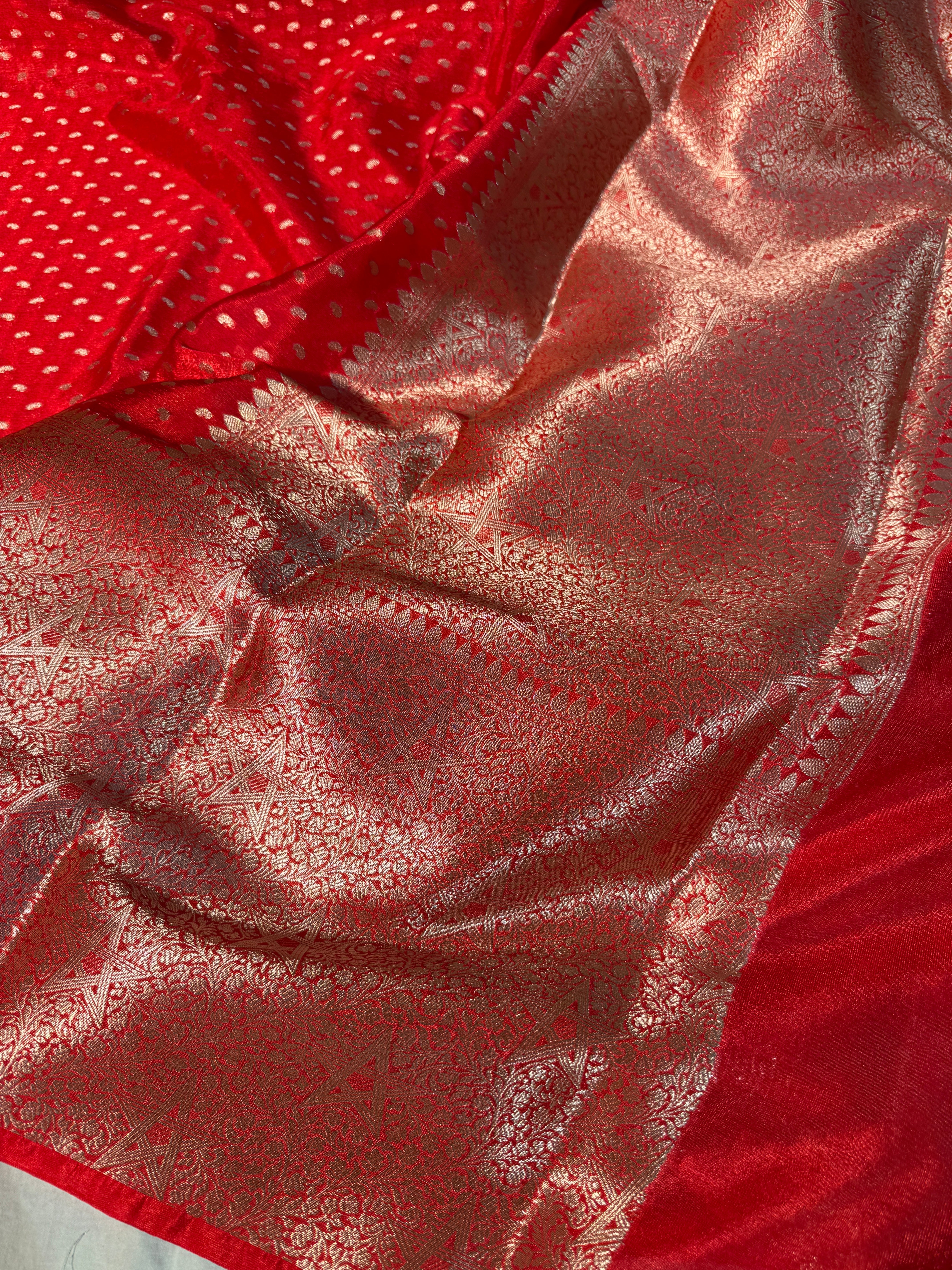 Bridal Red Premium Banarasi Chiniya Silk Saree