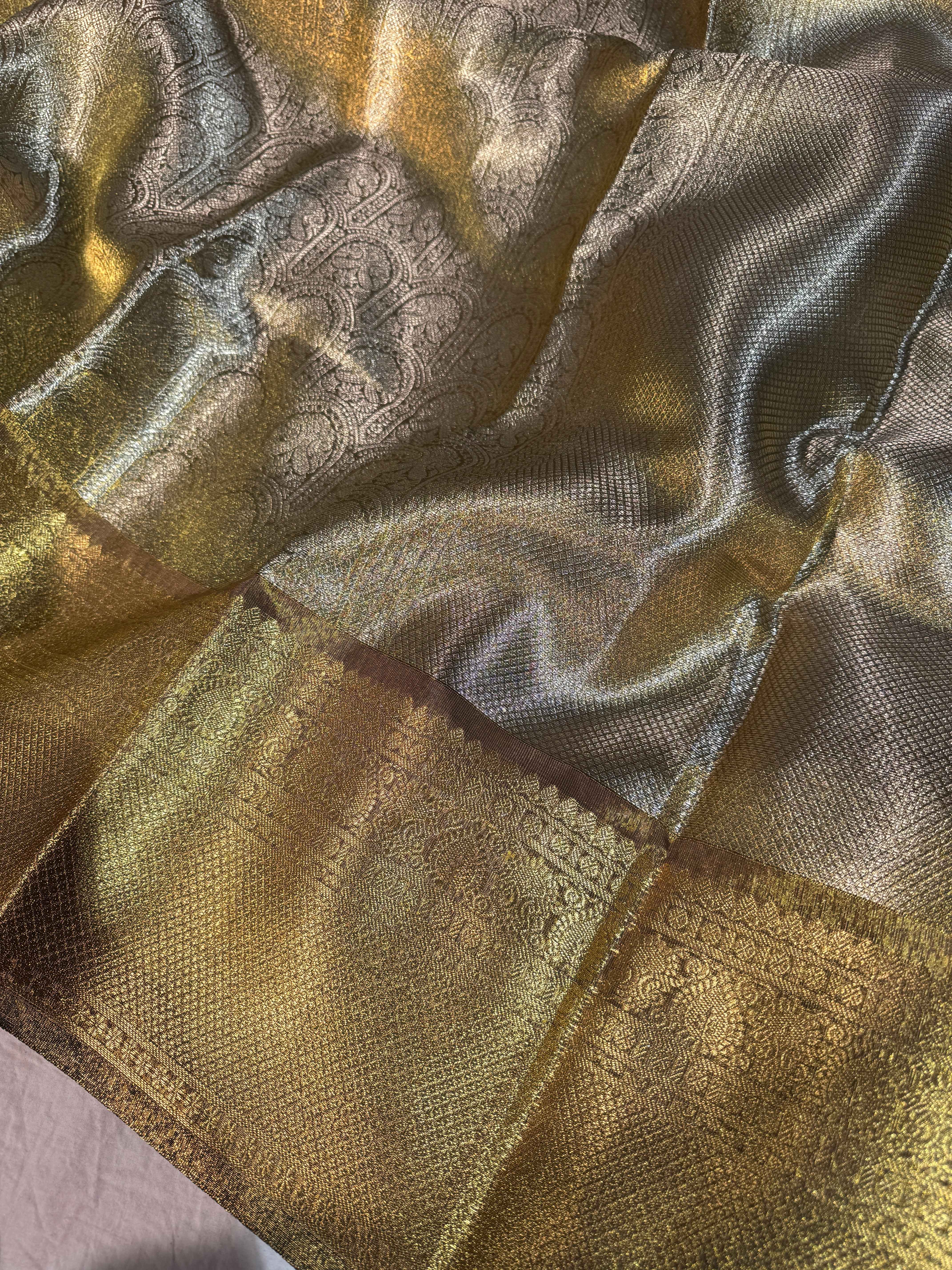 Ready To Wear Shobhita Mam Inspired Kanjeevaram Tissue Silk Banarasi Saree