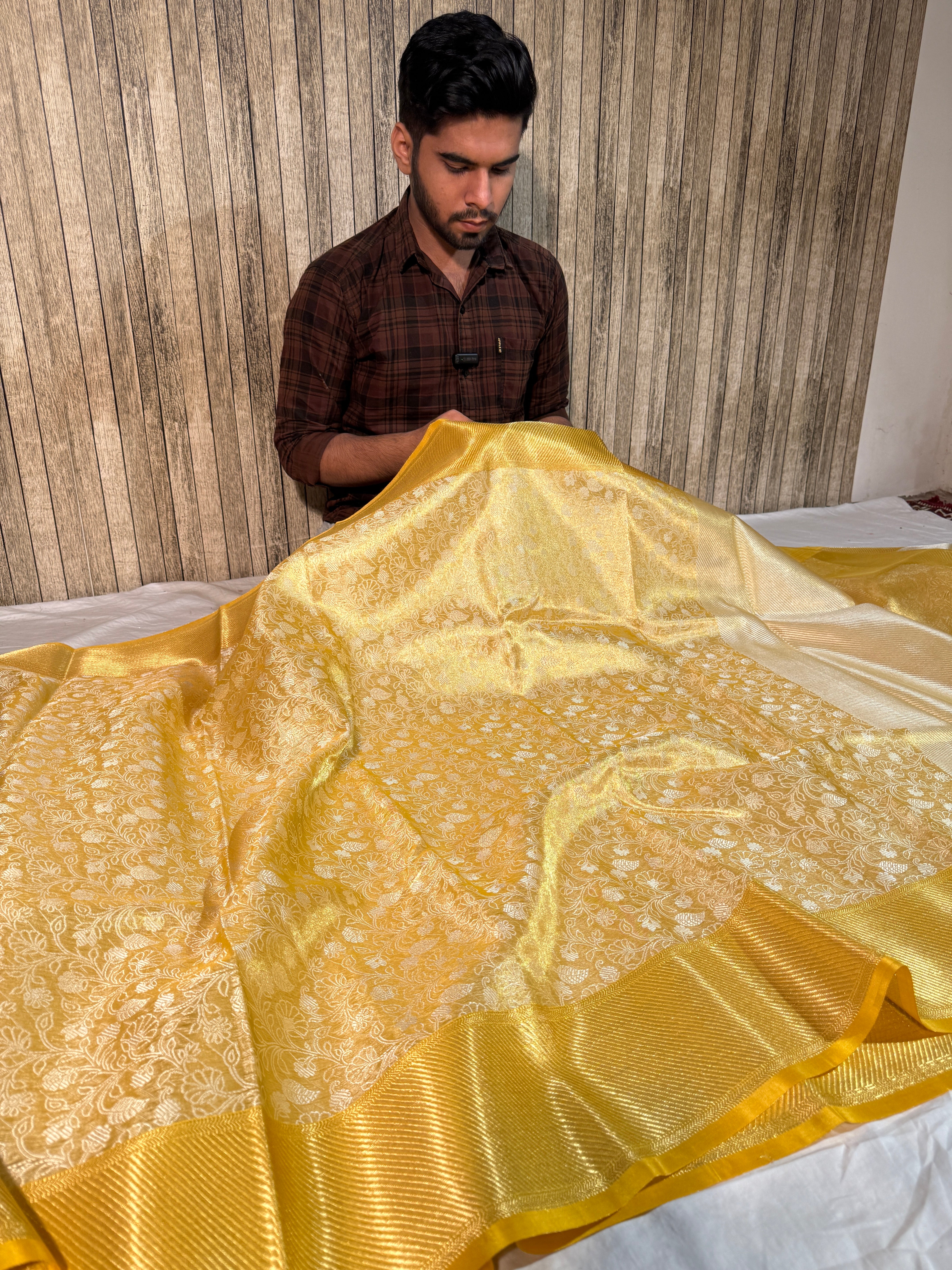 Premium Kanjeevaram Tissue Silk Embossed Weave Banarasi Saree