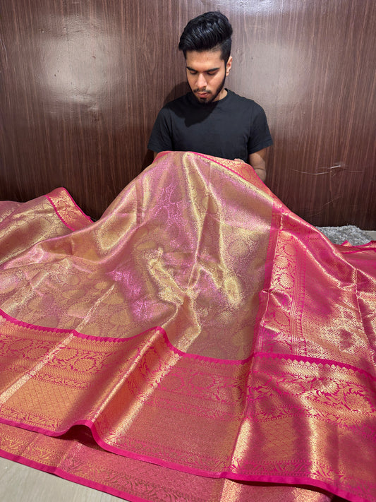 Beautiful Bridal Banarasi Tissue Silk Saree