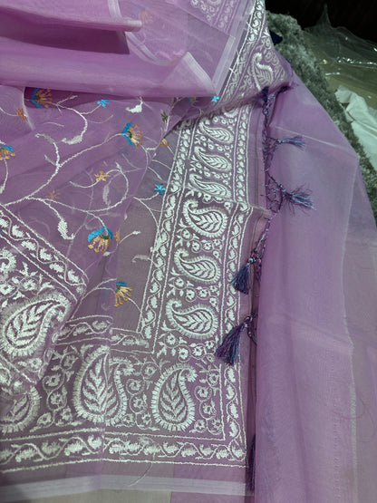 Exclusive Banarasi Beautiful Chikankari Embroidered Saree