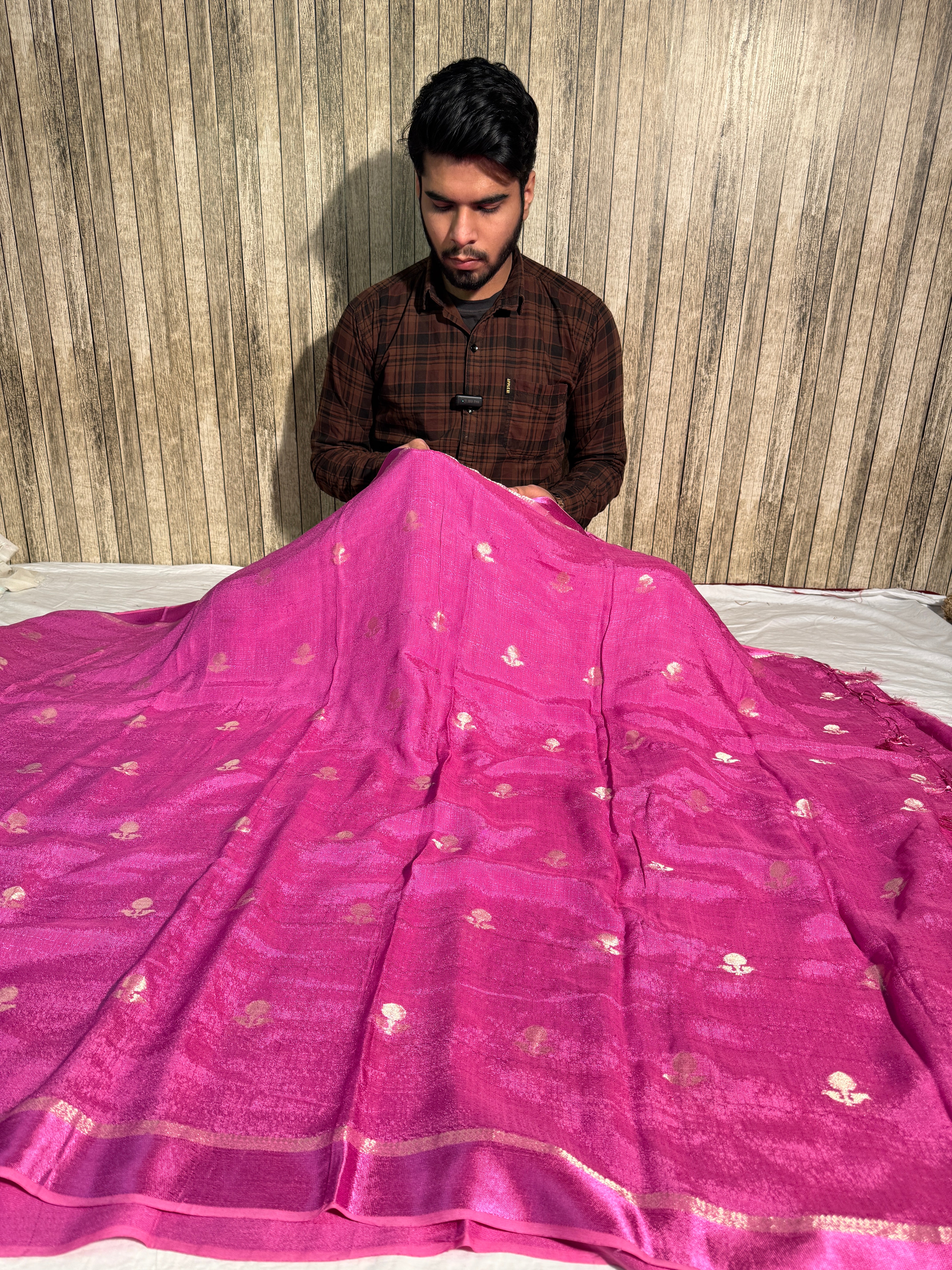 Lavendar Premium Viscose Georgette Banarasi Saree