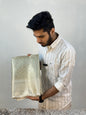 Celebrity Inspired Allover Silver Zari Weave Bridal Kanjeevaram Tissue Banarasi Saree