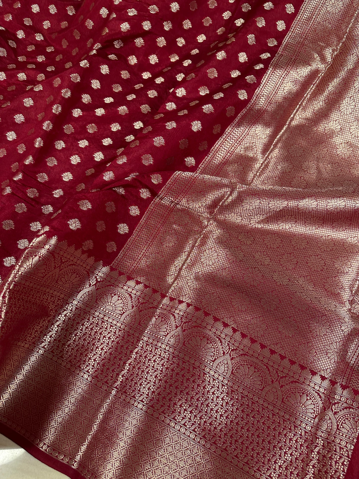 Beautiful Maroon Soft Designer Warm Silk Banarasi Saree