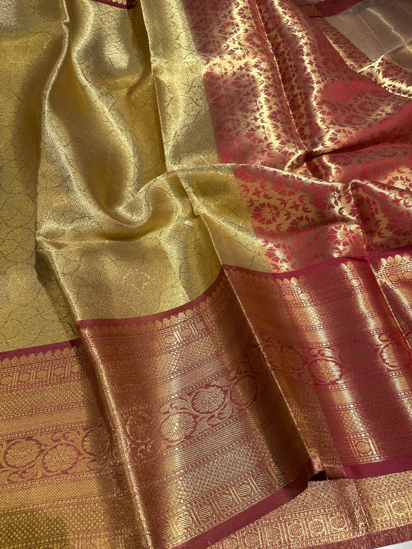 Gorgeous Bridal Banarasi Tissue Silk Saree with Premium Lace Work