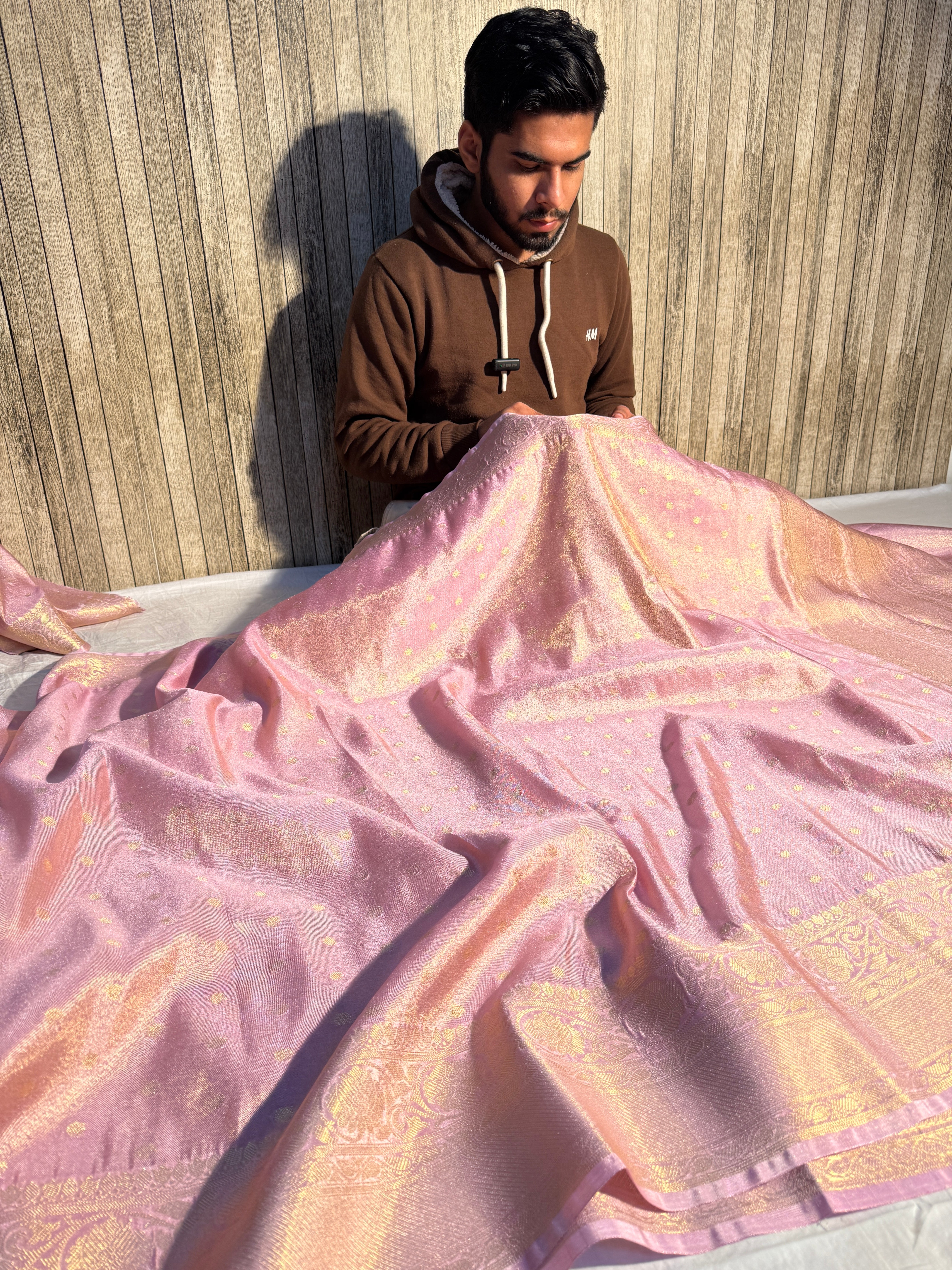 Pastel Lavendar Premium Kanjeevaram Tissue Silk Banarasi Saree
