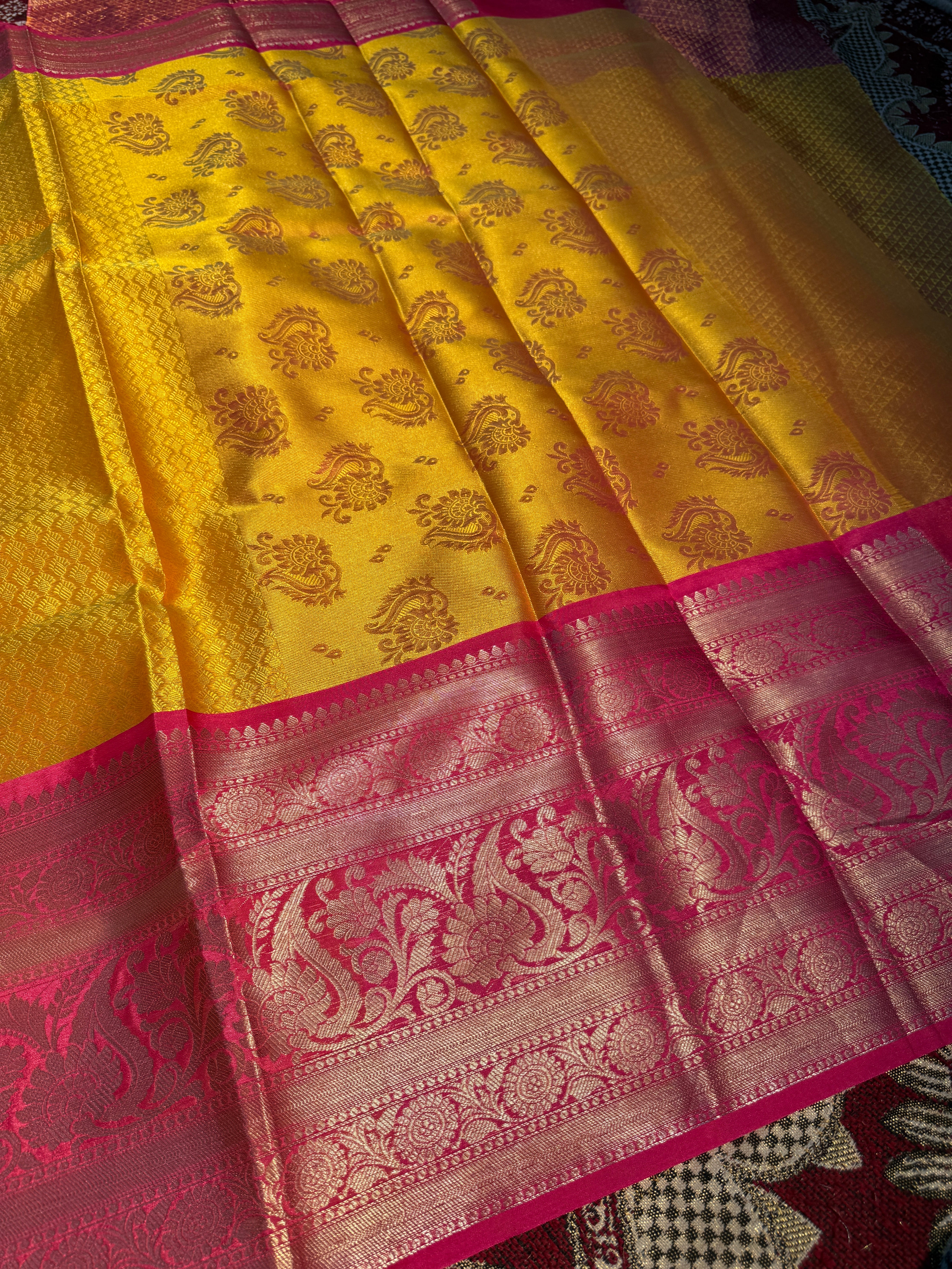 Premium Resham Embossed Kora Muslin Banarasi Saree