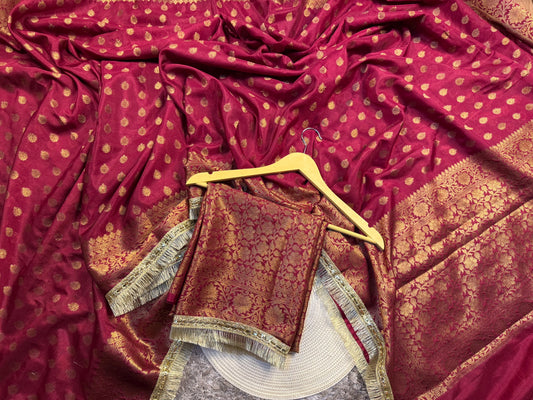 Exclusive Banarasi Khaddi Buti Weave Georgette Silk Saree