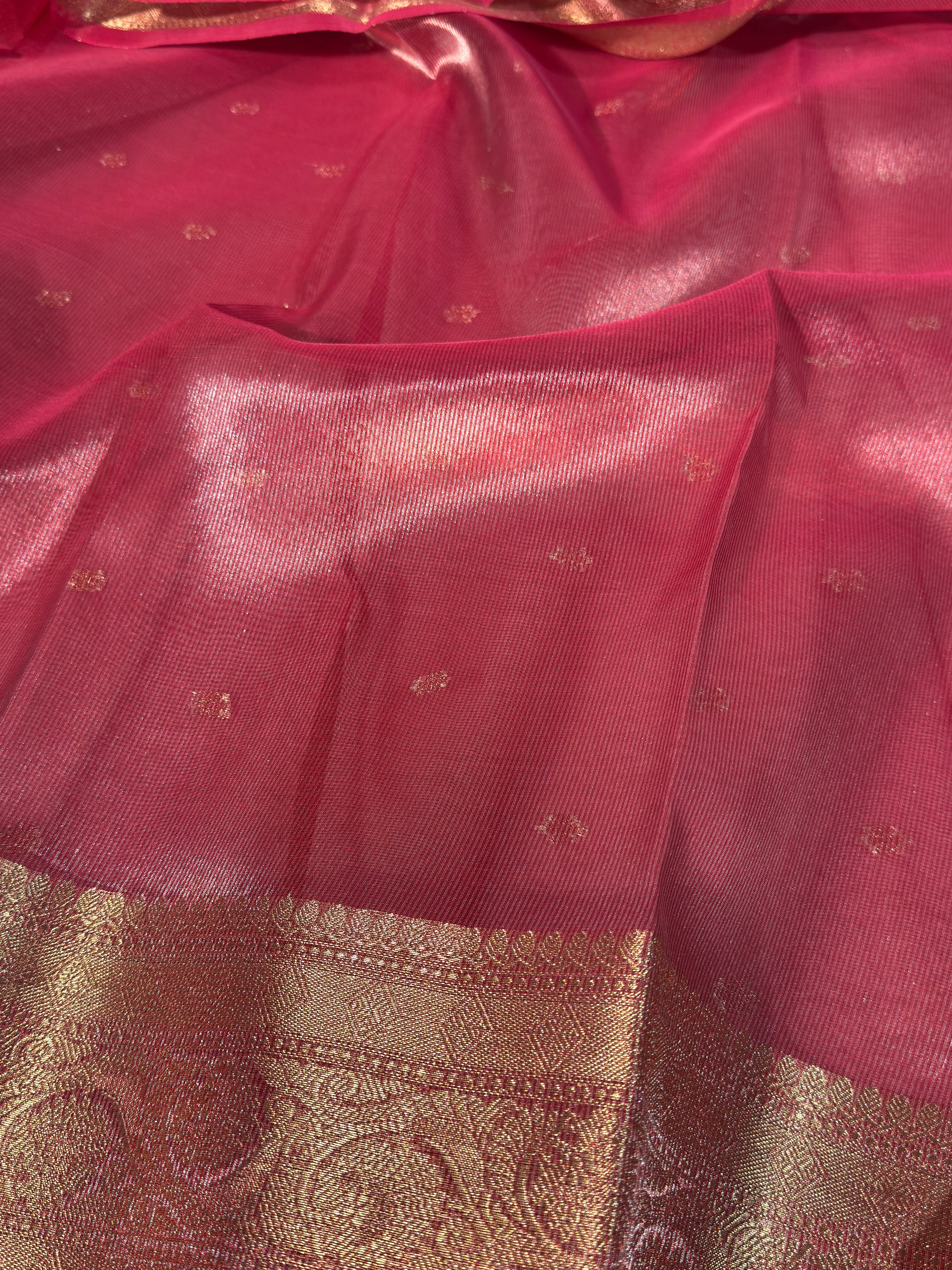 Metallic Red Premium Tissue Silk Banarasi Saree