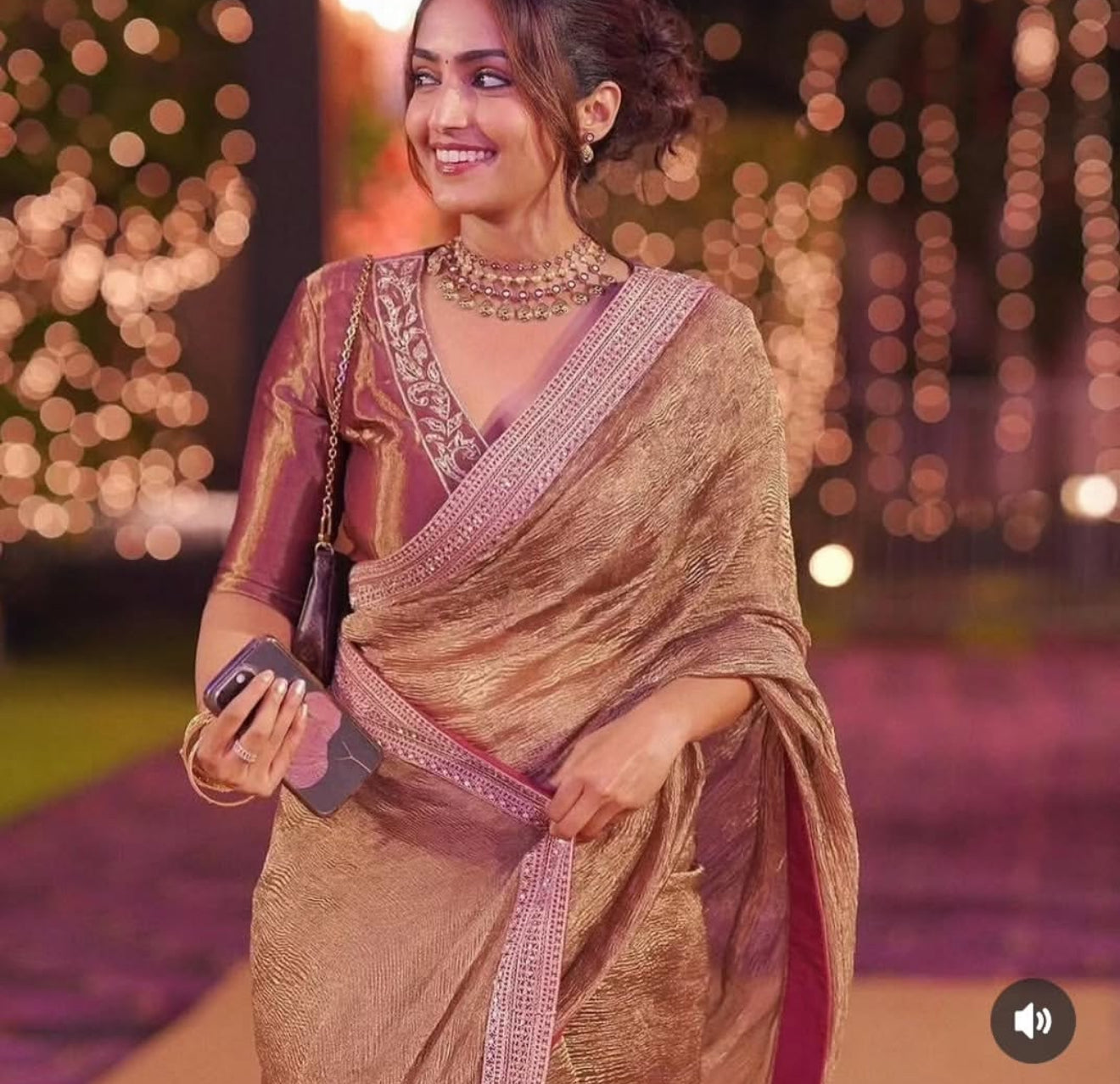 Reba Mam Inspired Premium Banarasi Tissue Silk Saree