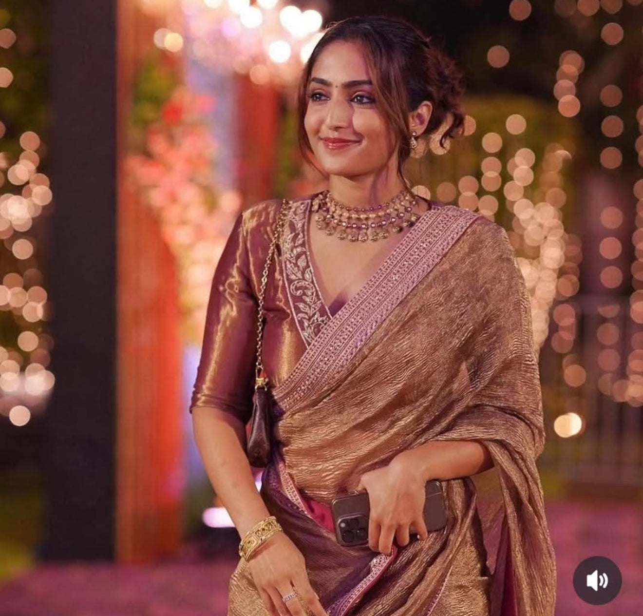 Reba Mam Inspired Premium Banarasi Tissue Silk Saree