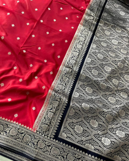 BRIDAL RED PREMIUM MASHRU KATAN SILK BANARASI SAREE