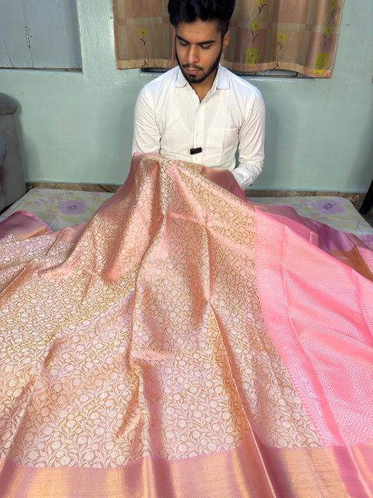 Beautiful Celebrity Inspired Bridal Tissue Banarasi Saree
