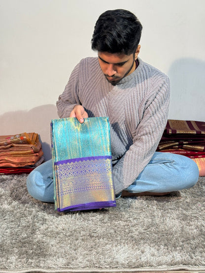 Premium Tissue Silk Banarasi Saree with Allover Heritage Weave