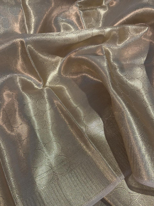 Allover Water Zari Weave Bridal Tissue Silk Banarasi Saree