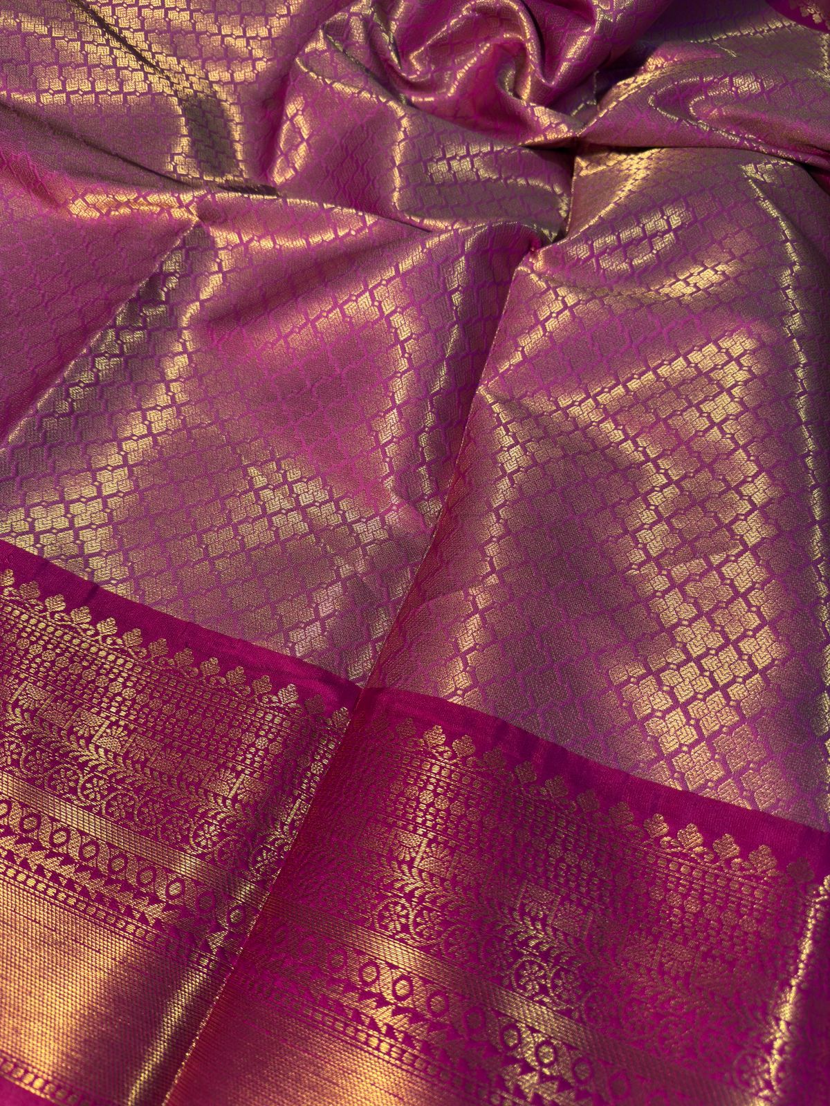 Lavender with Pink Premium Kanjeevaram Tissue Silk Banarasi Saree