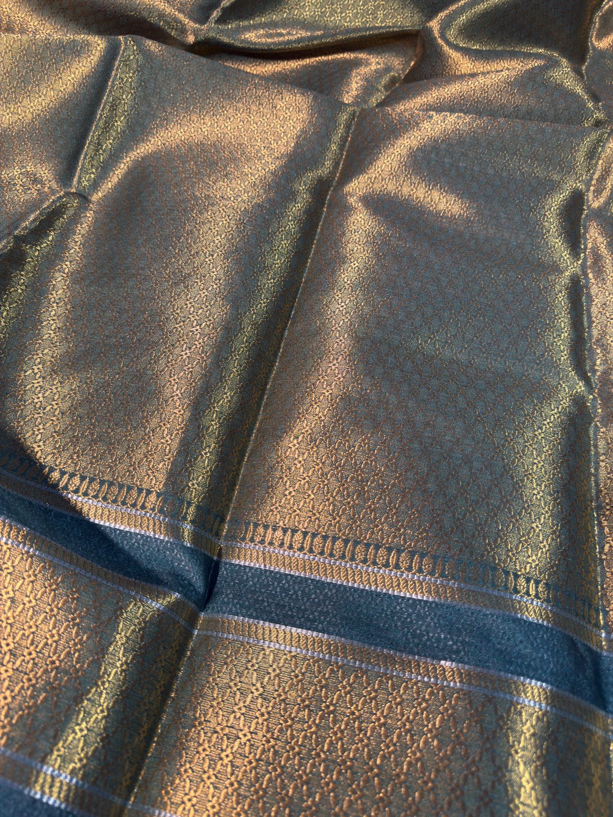 Seagreen Premium Chiniya Silk Banarasi Saree