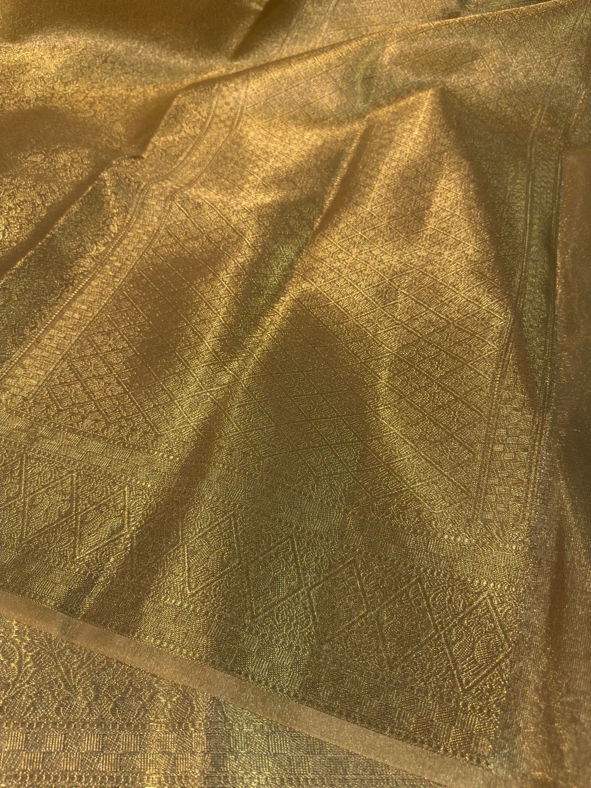 Allover Gold Zari Weave Tissue Silk Banarasi Saree