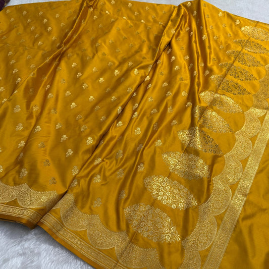 Haldi Yellow Pure Mashru Silk