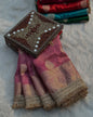 Mauve Pink Bridal Tissue Silk Banarasi Saree with Premium Lace