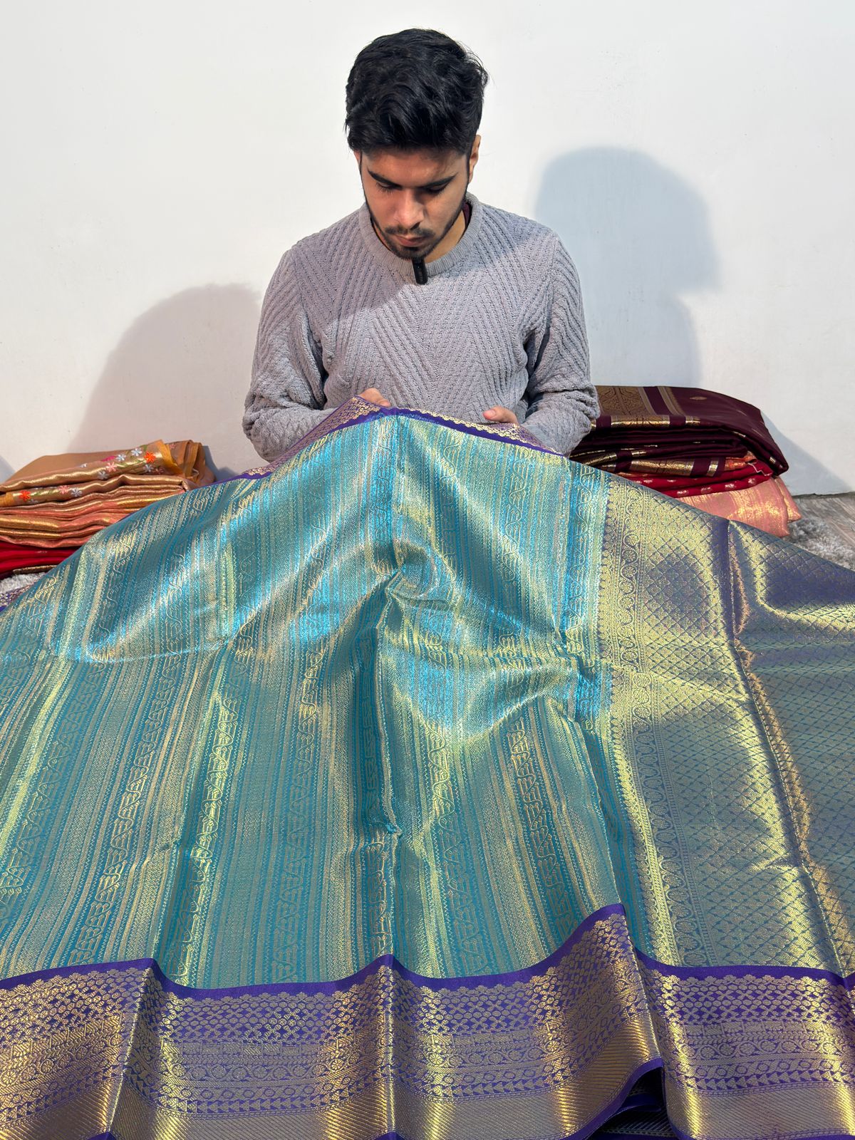 Premium Tissue Silk Banarasi Saree with Allover Heritage Weave