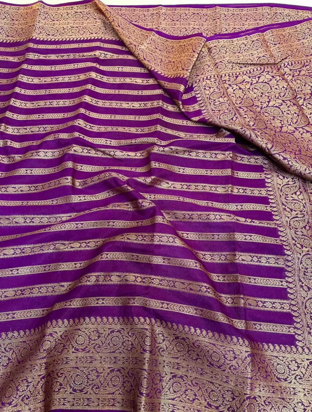 Aarti Ravi Mam Inspired Dark Purple Chiniya Silk Banarasi Saree