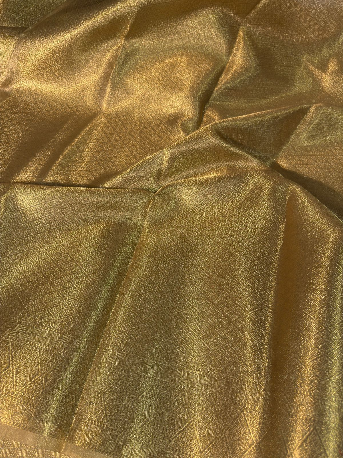 Allover Gold Zari Weave Tissue Silk Banarasi Saree