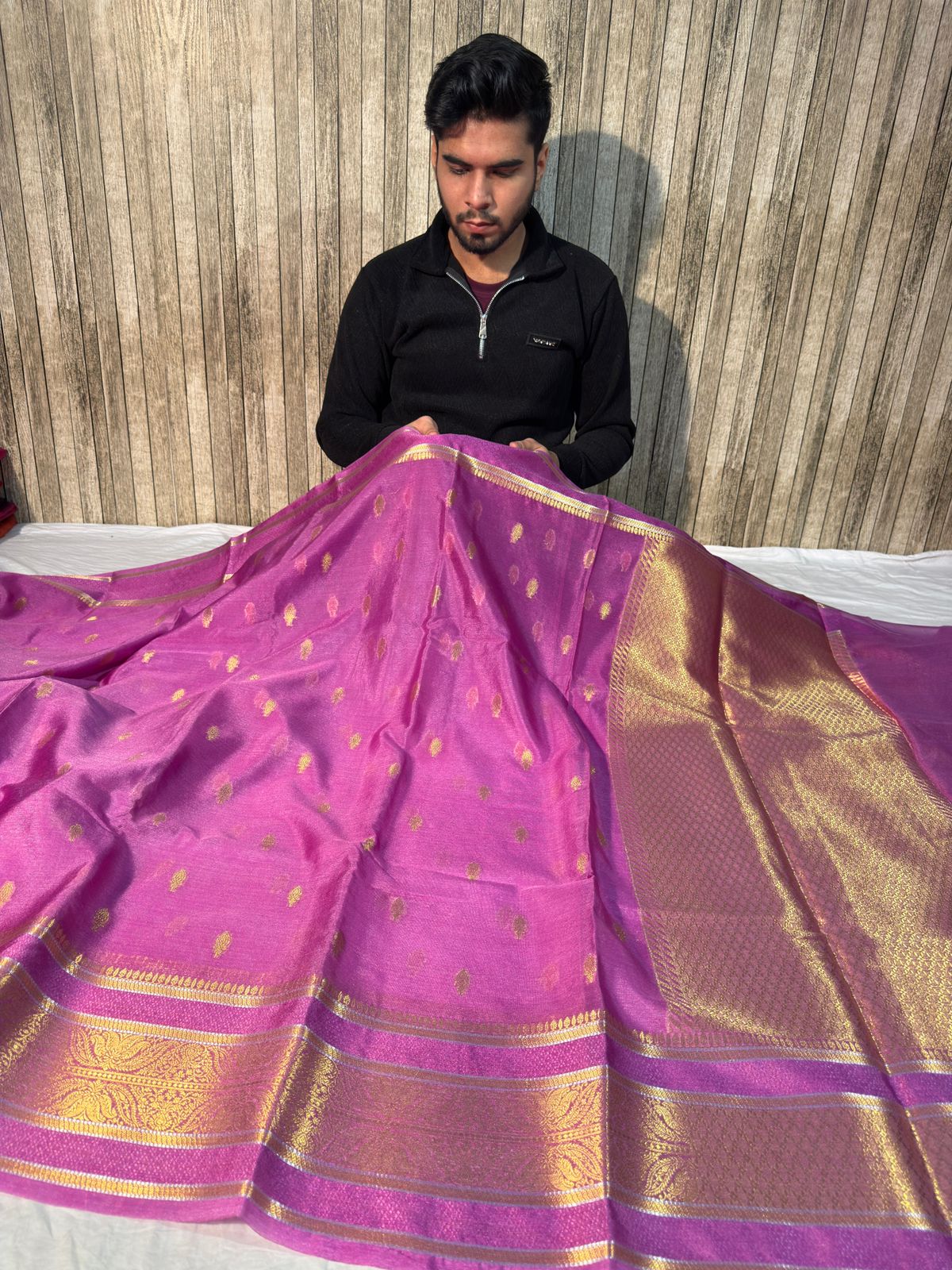 Lavendar Premium Chiniya Silk Banarasi Saree