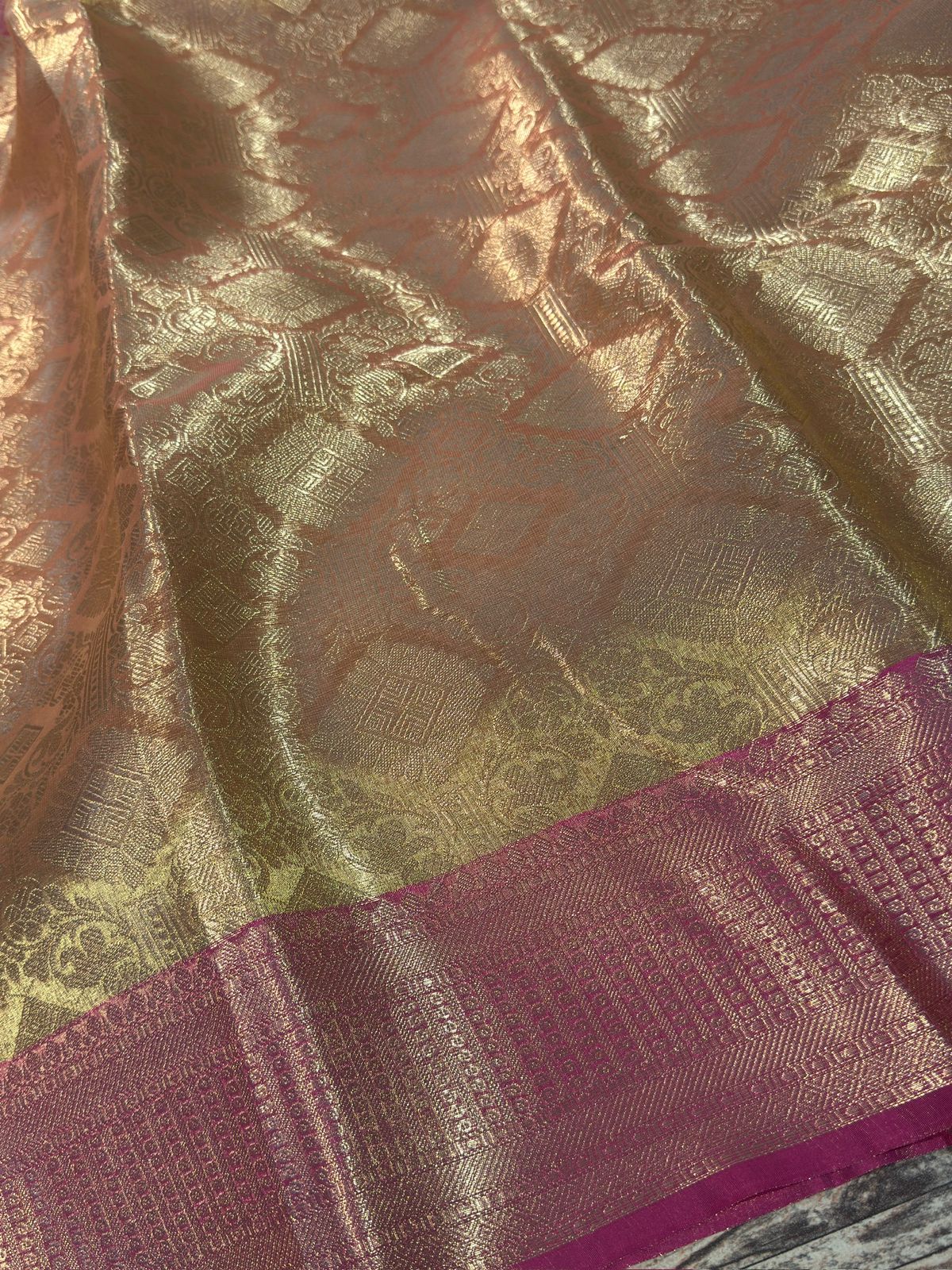 Premium Copper Tissue Silk Banarasi Saree