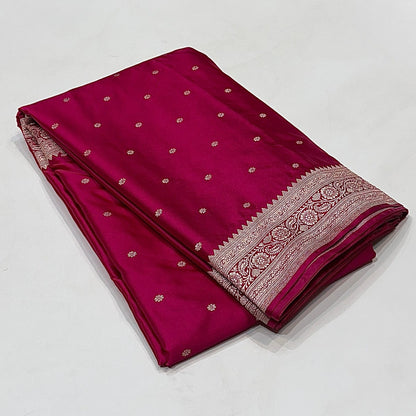 Rani Pink Premium Mashru Katan Silk Banarasi
