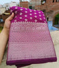 Beautiful Brinjal Bridal Khaddi Buti Warm Silk Banarasi Saree