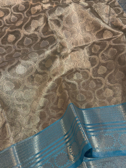Premium Tissue Silk Banarasi Saree with Traditional Zari Weave Design
